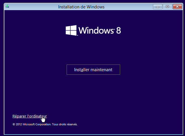 reparer ordinateur cd windows 10