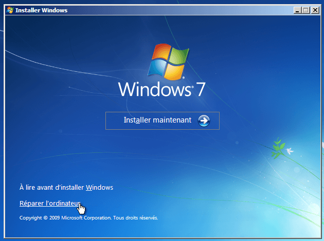 reparer ordinateur Windows7